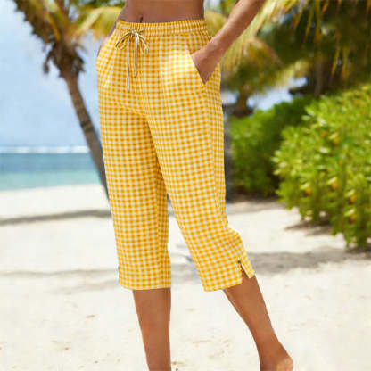 💞 Almost gone! 50,000+ sold – Your favorite cotton-linen capri pants with a classic check. Grab them now for spring & summer! ⏳