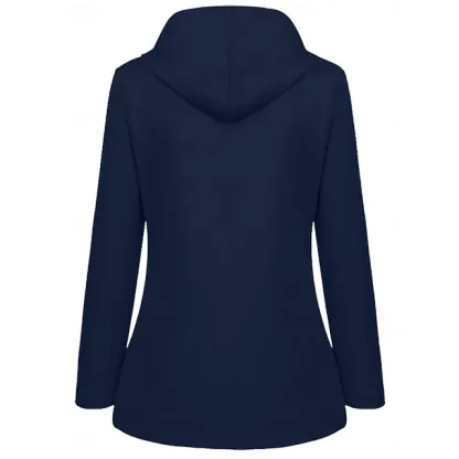 Women's Hoodie Jacket Waterproof Comfortable Pocket Buttons Casual Plain Vacation Street Casual Daily Wear Single Breasted Regular Hooded Regular Fit Long Sleeve Outerwear Yellow Red Navy Blue Spring