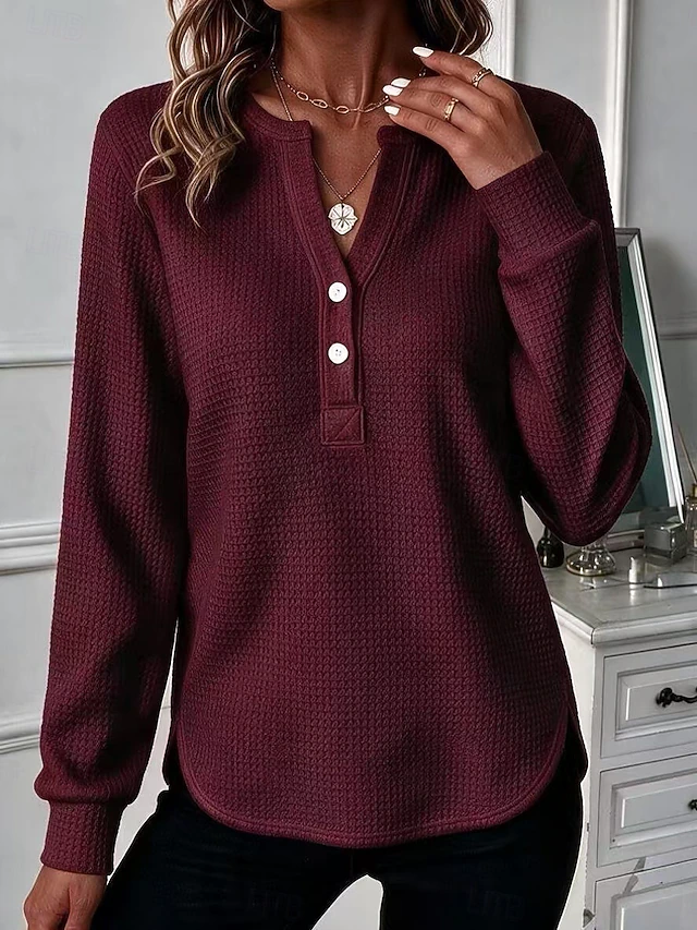 Women's Waffle Polo Shirts