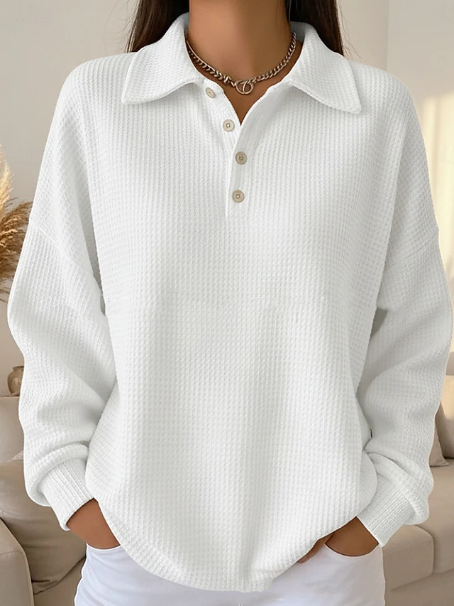 Women's Pullover Sweatshirt Active Sports Fashion Long Sleeve Square Neck Regular Tops