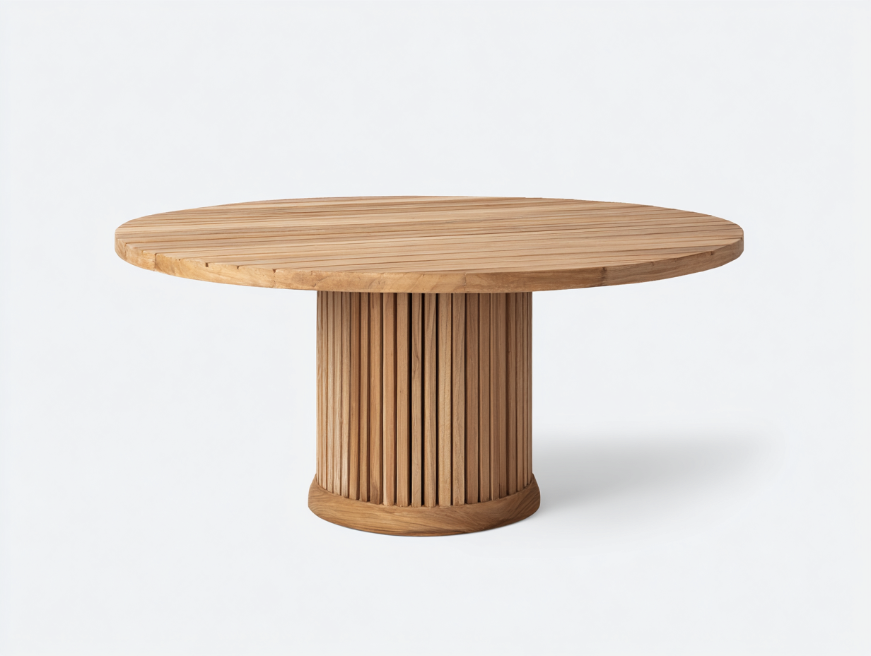 Tavolo da giardino-legno teak-140x140x76 cm-teak naturale-design moderno- Matiocorner