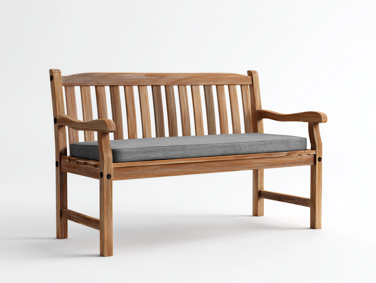 Panche da giardino - legno-tessuto - 136x62x89 cm - naturale-grigio - stile moderno- Matiocorner