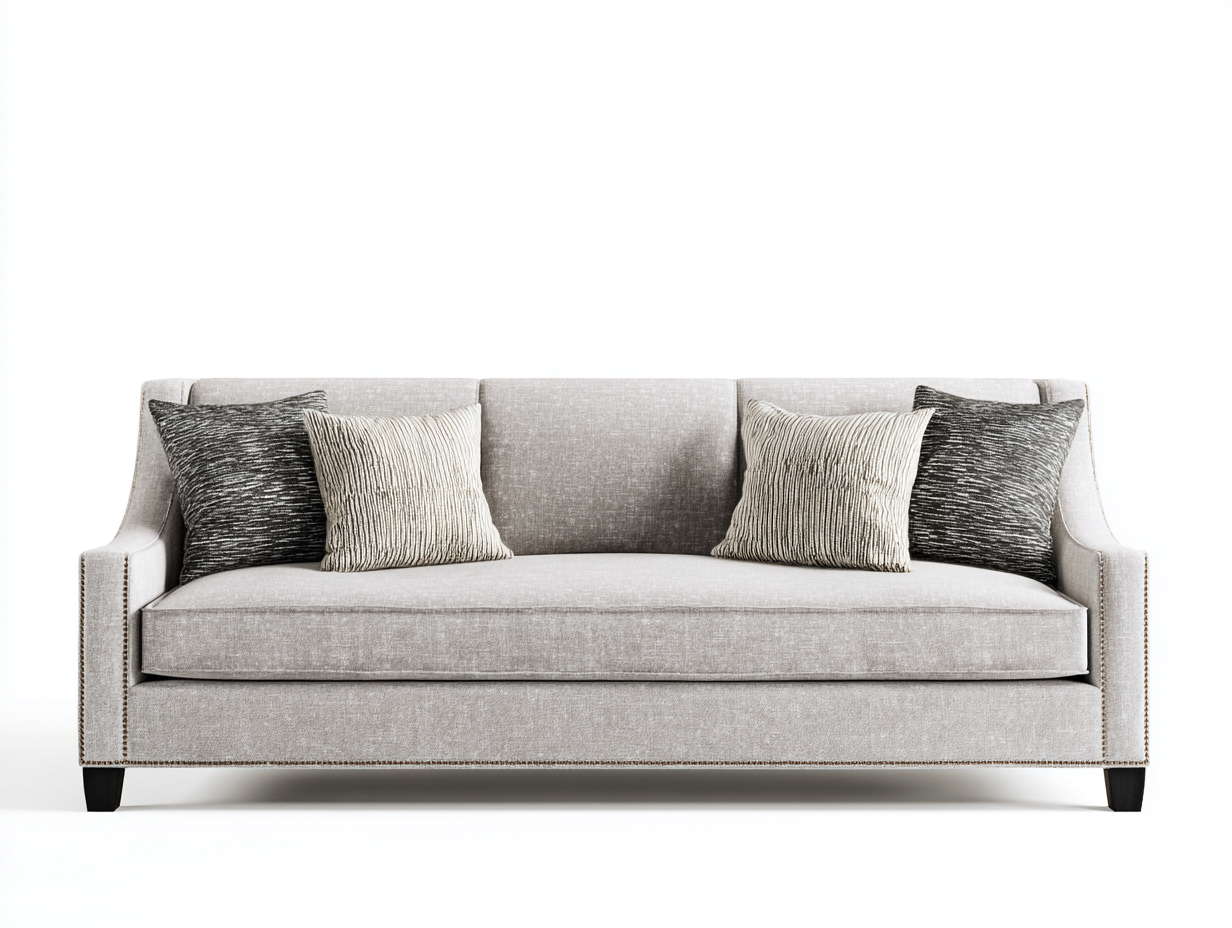 Divani a 3 posti - Tessuto - 228 x 94 x 87 cm - Grigio chiaro - Stile moderno- Matiocorner