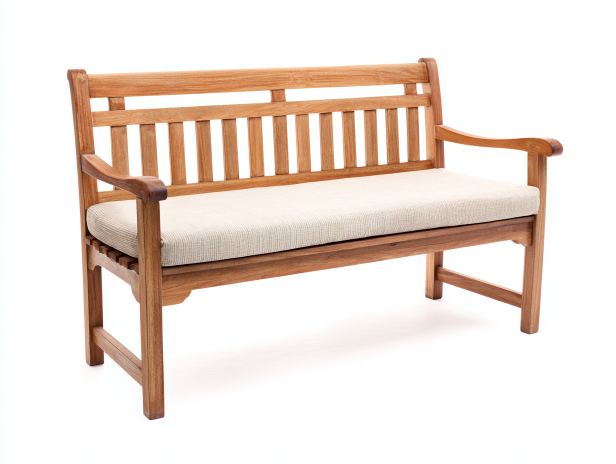 Panche da giardino - legno-tessuto - 145x63x92 cm - naturale-crema - stile classico- Matiocorner