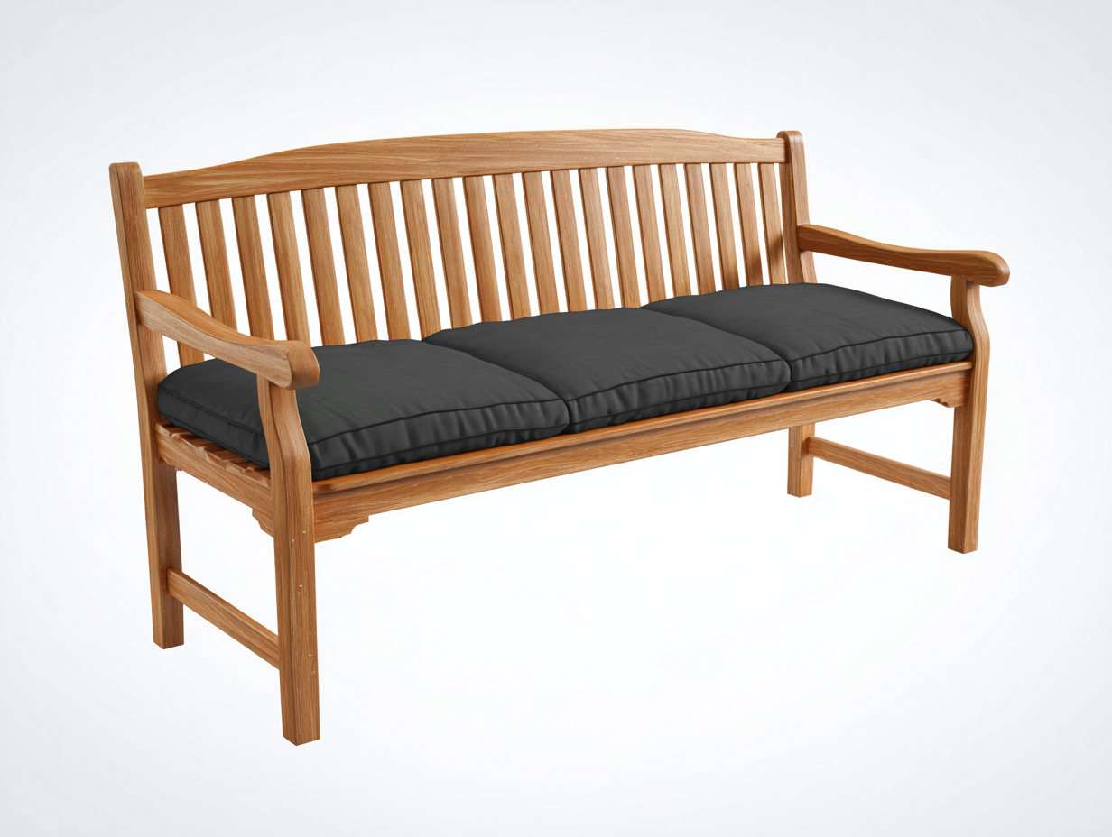 Panche da giardino - legno-tessuto - 168x63x94 cm - naturale-nero - stile classico- Matiocorner