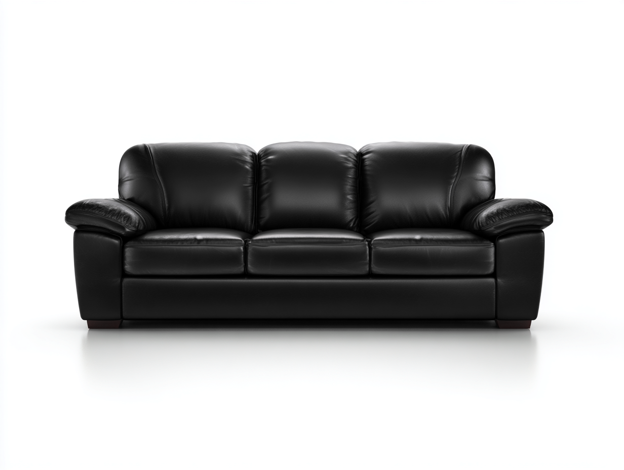 Divani a 3 posti - Pelle sintetica-Legno - 226 x 94 x 90 cm - Nero - Stile moderno essenziale- Matiocorner