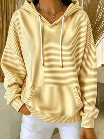 New Arrivals🔥Women Striped Long Sleeve Casual Daily Spring/Fall Hoodie