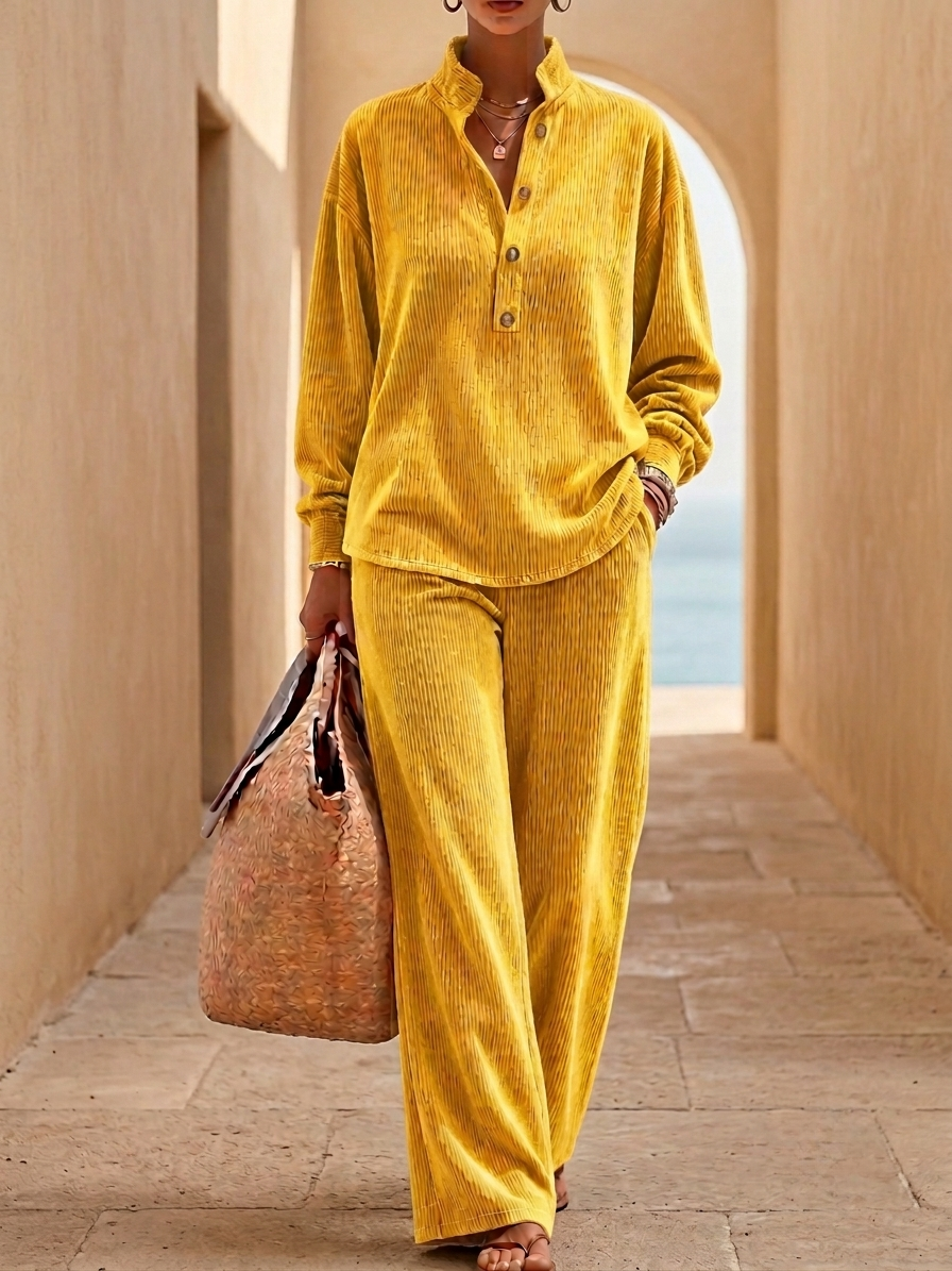 New Arrivals🔥Women Casual Corduroy Two Piece Set(Top And Pants)