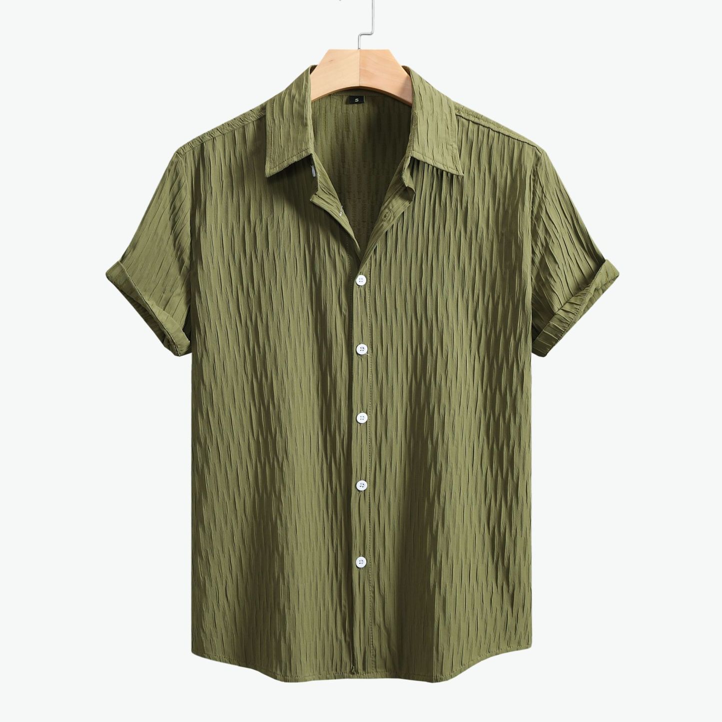Men’s Textured Short-Sleeve Button-Down Shirt
