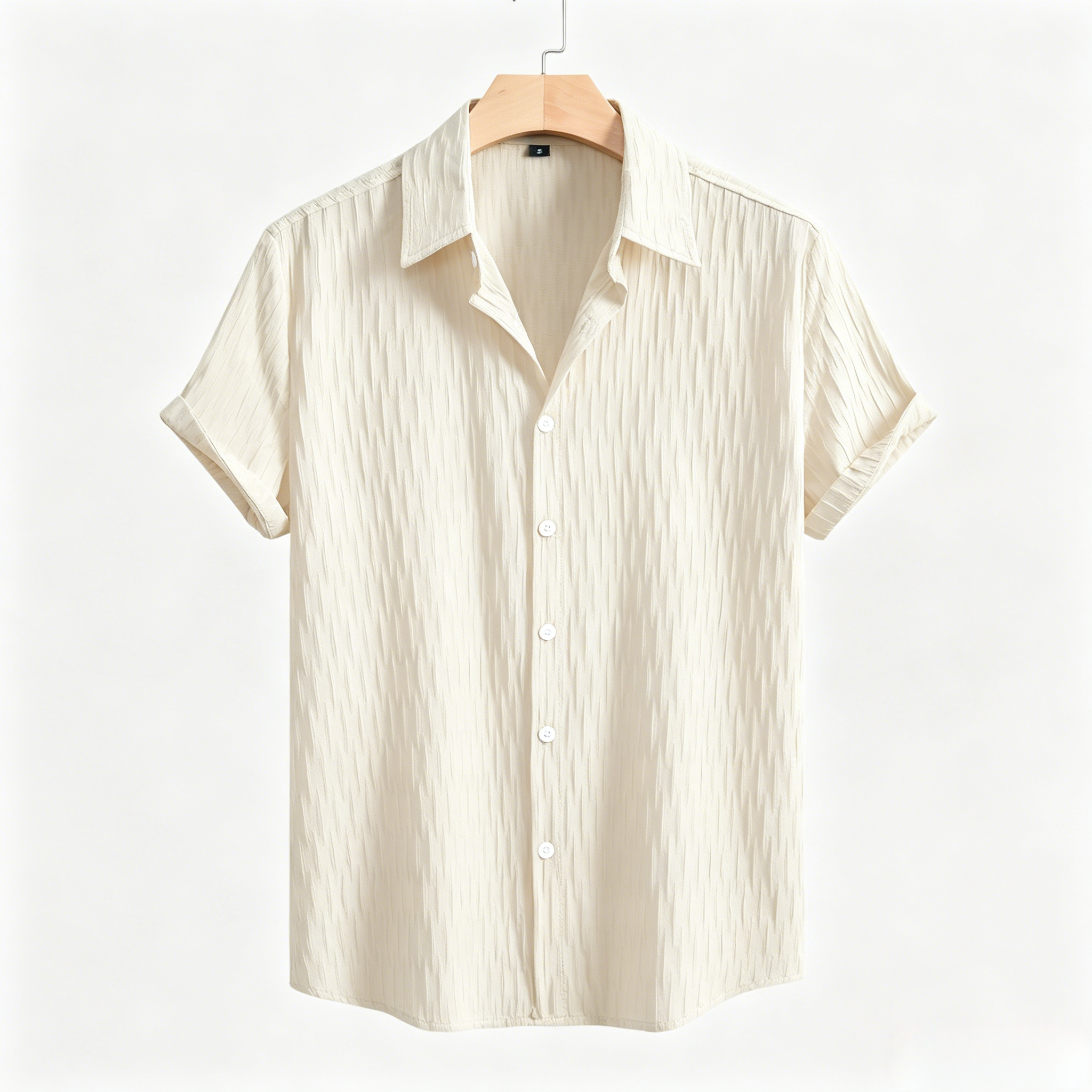 Men’s Textured Short-Sleeve Button-Down Shirt