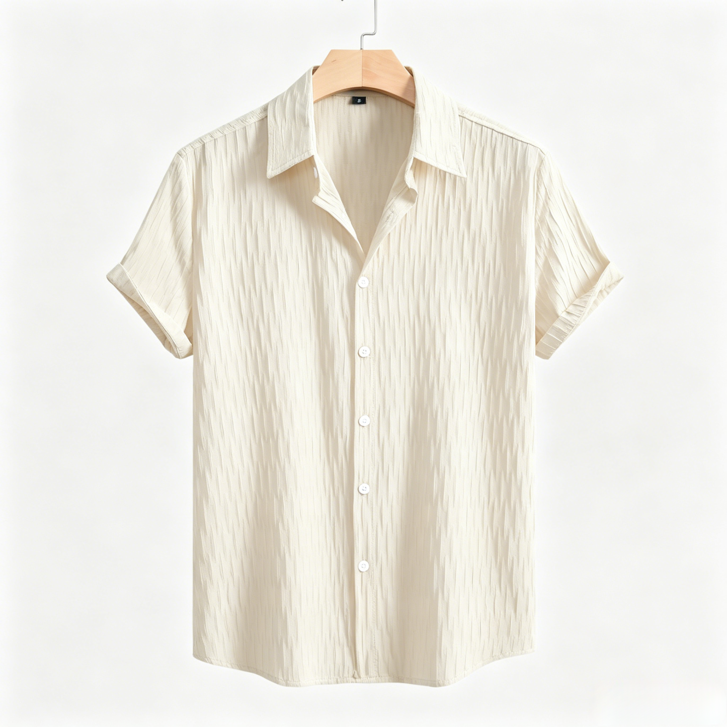 Men’s Textured Short-Sleeve Button-Down Shirt