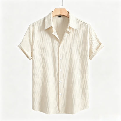 Men’s Textured Short-Sleeve Button-Down Shirt