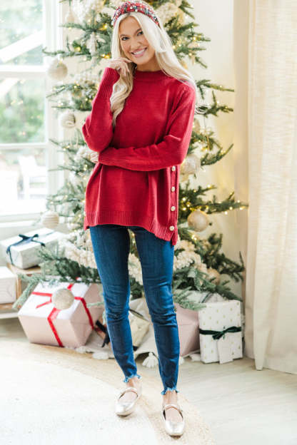 The Slouchy Black Side Button Sweater