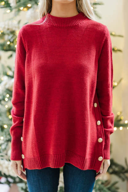 The Slouchy Black Side Button Sweater