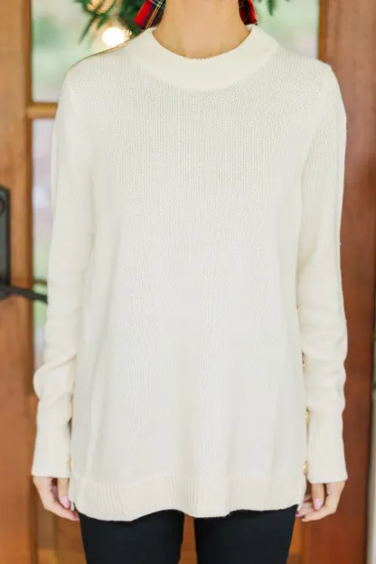 The Slouchy Black Side Button Sweater