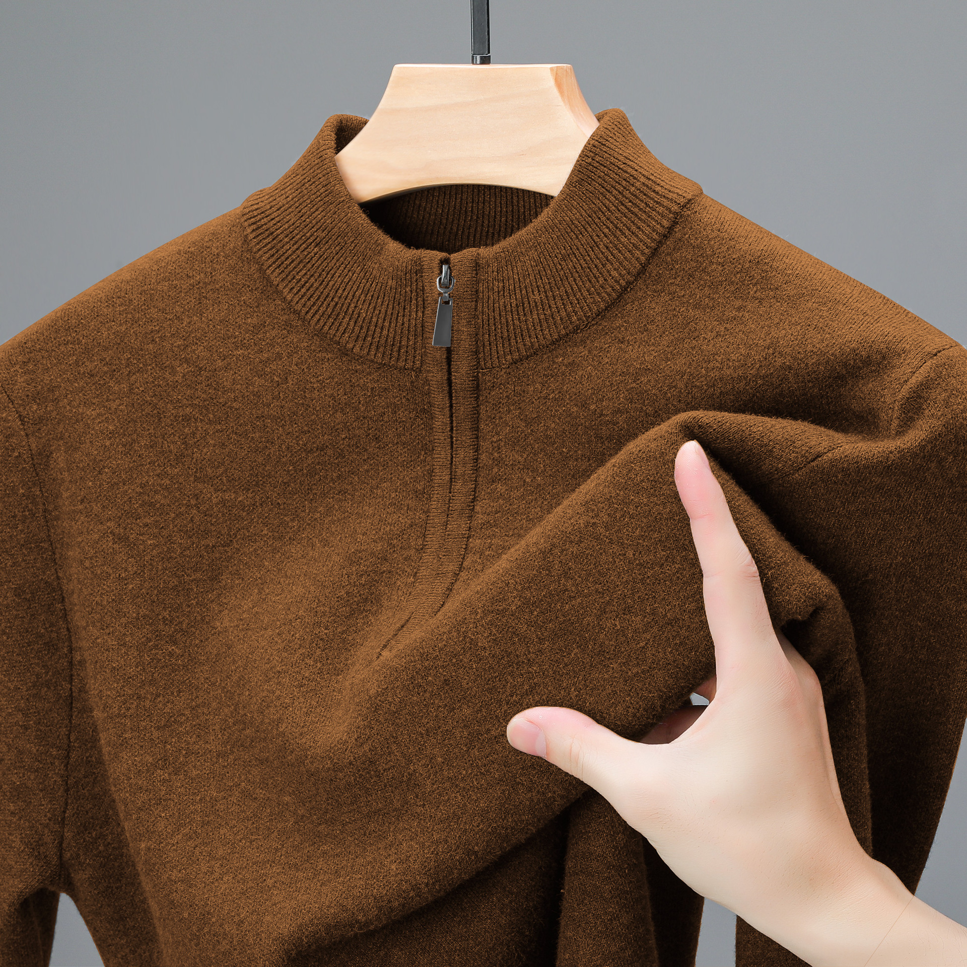 🔥Christmas Sale 46%🔥 - Men's Zip Cashmere Sweater