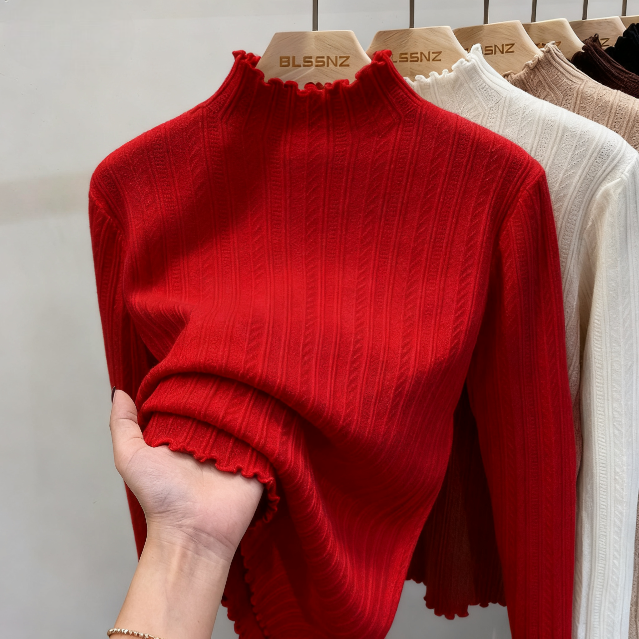 Women's Knitting Lacework Half Turtleneck Sweater-🔥Discount Sale 46%