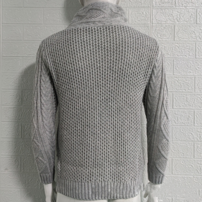 Men's Casual Scarf Jacket Pocket Sweater