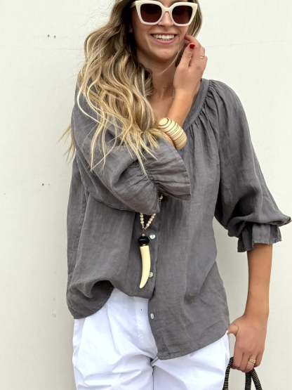 100% LINEN Button Loose Casual Shirt 🔥