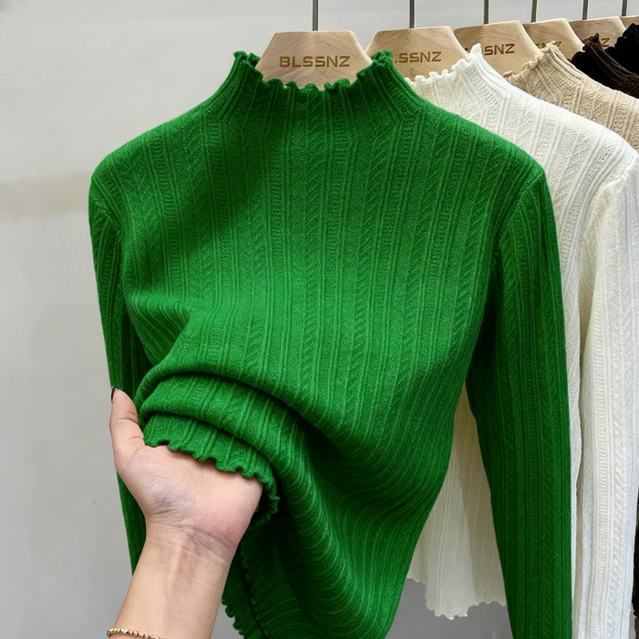 Women's Knitting Lacework Half Turtleneck Sweater-🔥Discount Sale 46%