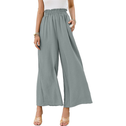 Awoscut Women High Waisted Straight Leg Pants Wide Leg Casual Summer Trouser Comfy Office Work Relaxed Fit Lounge Sweatpants