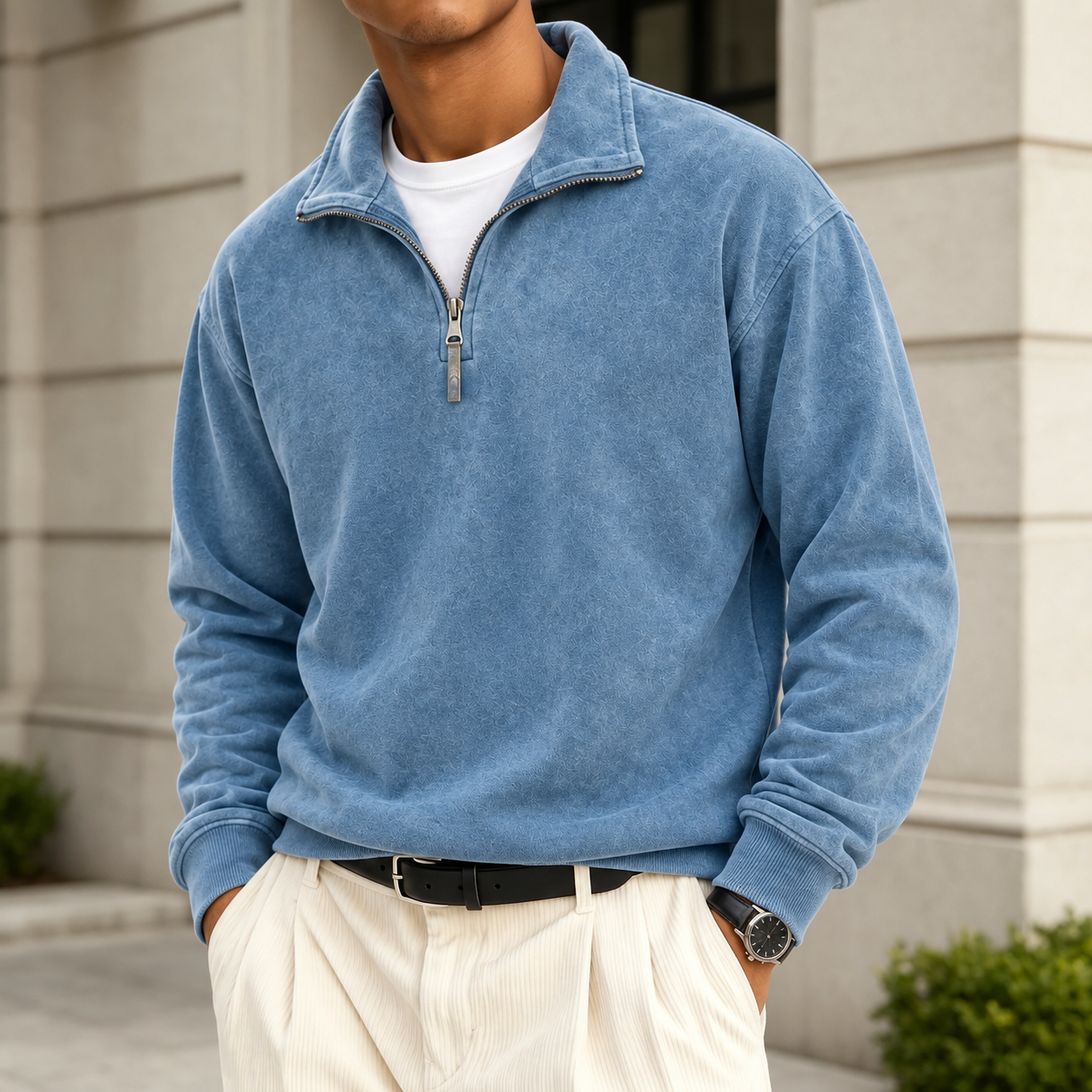 Men's Vintage Washed Lightweight Quarter-Zip Pullover