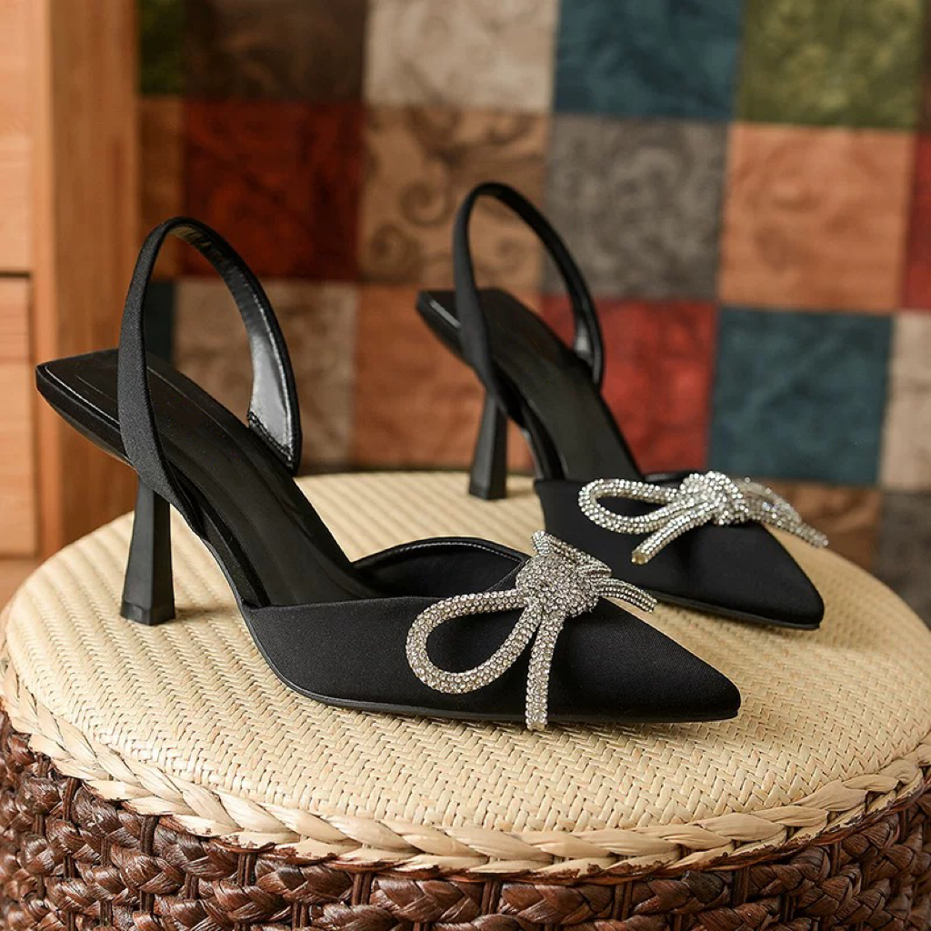 🎄2024 Christmas🔥 Women's Bow embellished elegant high heel shoes