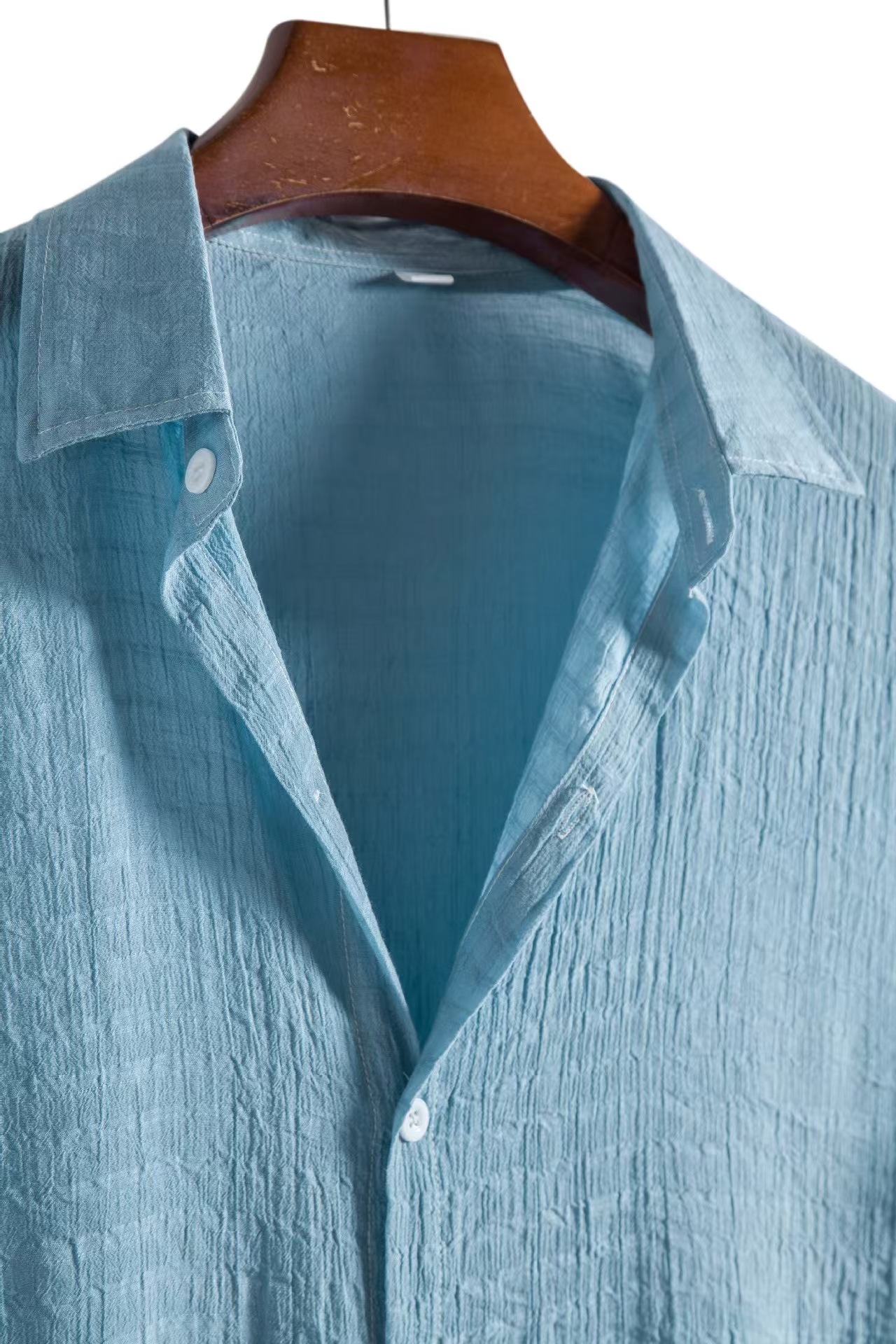 Men’s Linen-Blend Short-Sleeve Button-Down Shirt