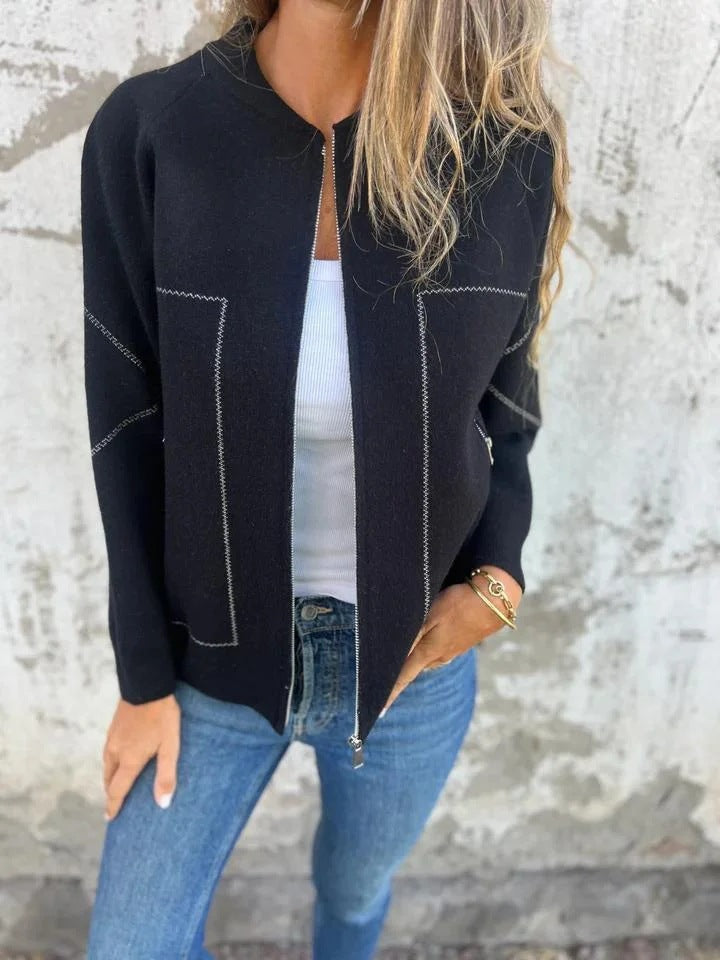 Casual Zipper Solid Jacket