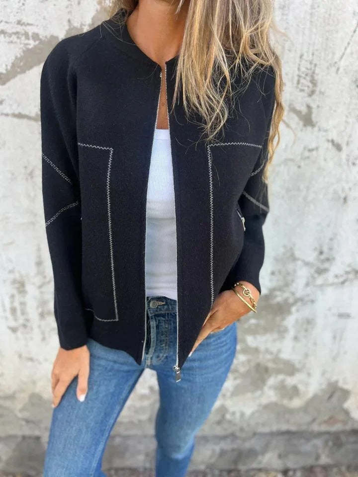 Casual Zipper Solid Jacket