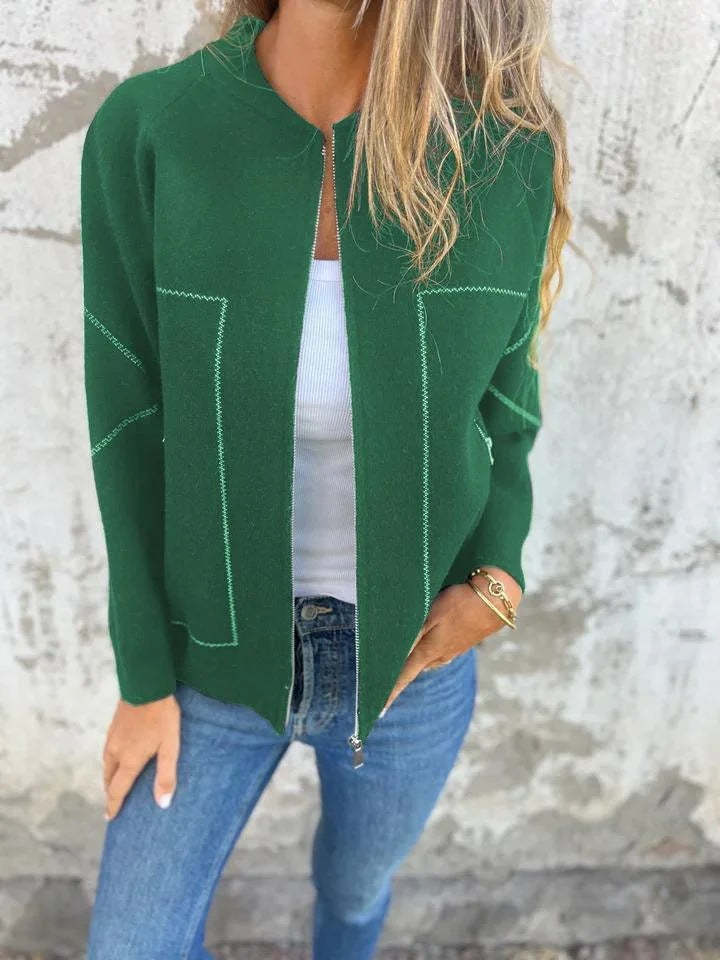 Casual Zipper Solid Jacket