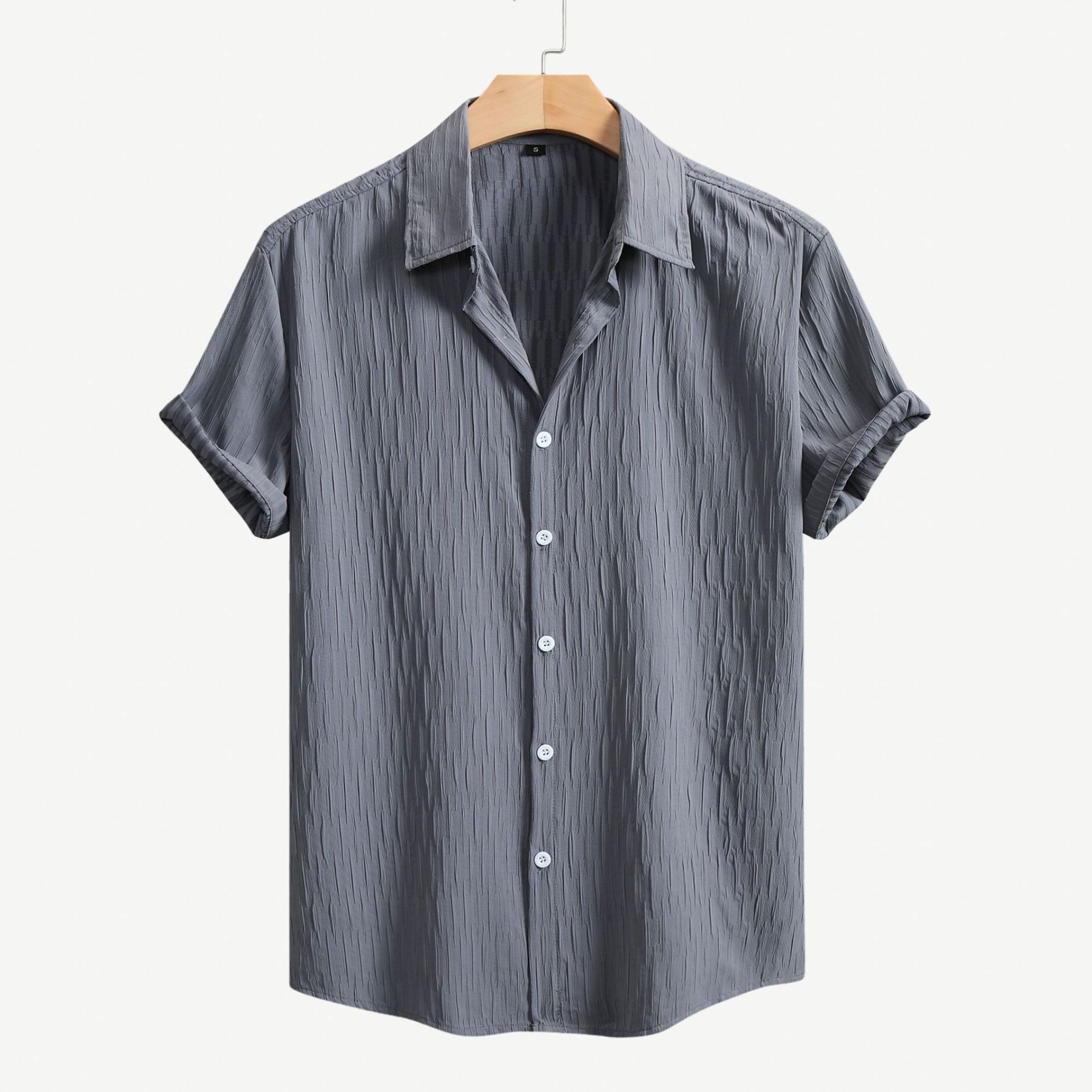 Men’s Textured Short-Sleeve Button-Down Shirt