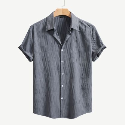 Men’s Textured Short-Sleeve Button-Down Shirt