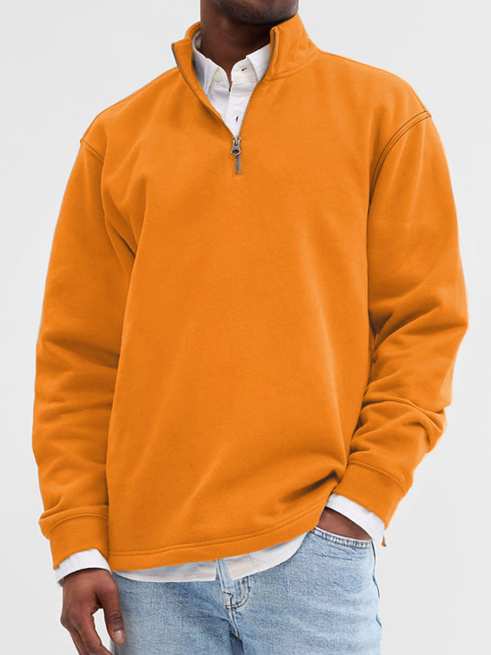 Men's fashion casual zipper padded polo shirt