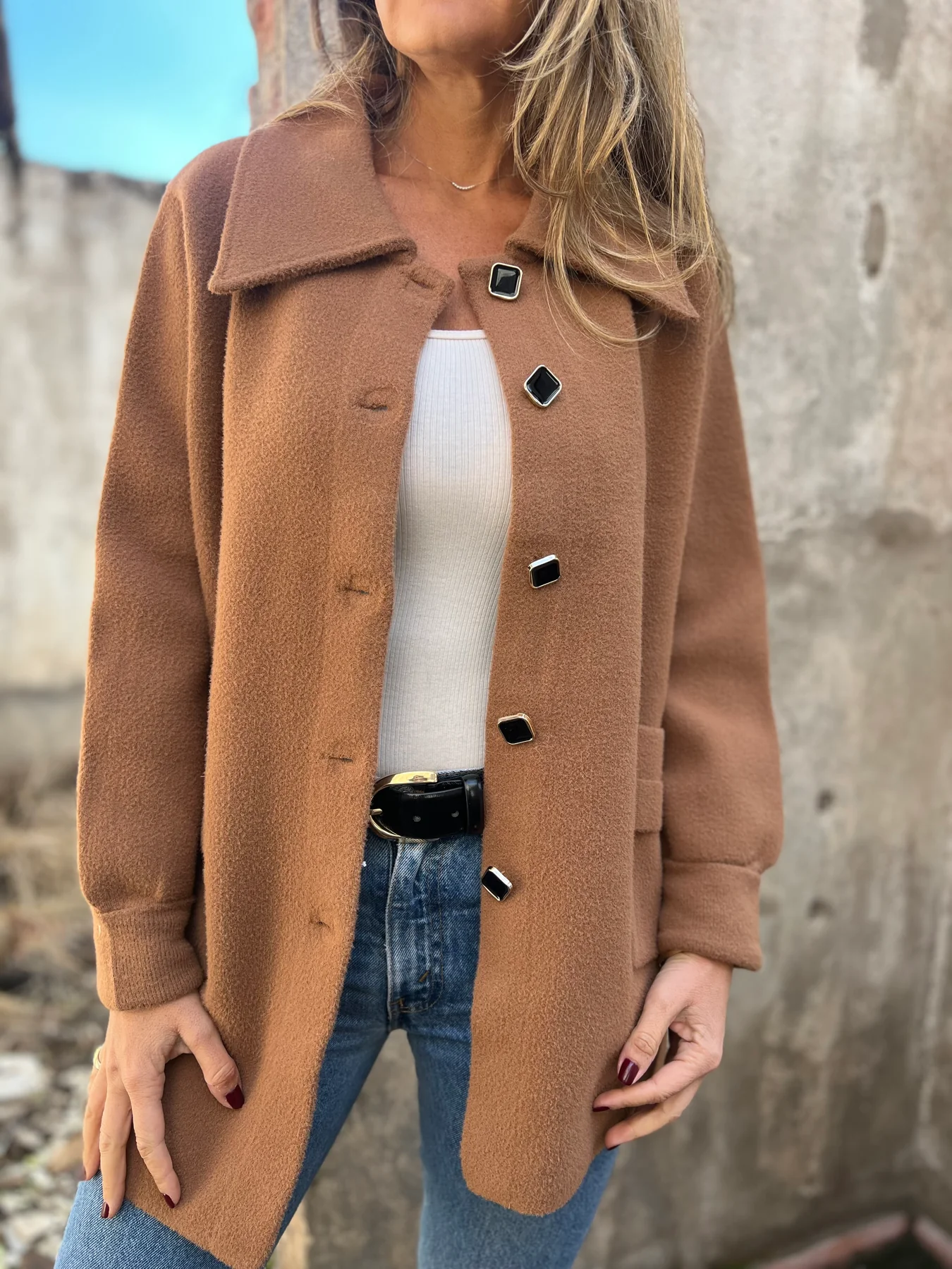 🔥2025 Hot Sals💥-Lapel Button Coat - 🥳TODAY SAVE 48%🤑