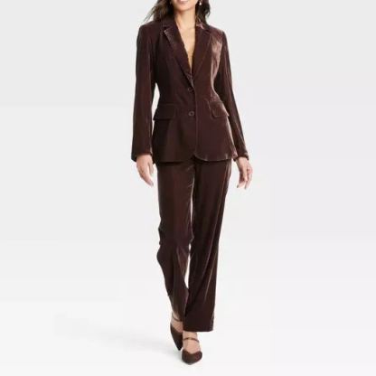 Festive Casual Velvet Jacket Set（Jacket And Pants Available Separately Or Set）