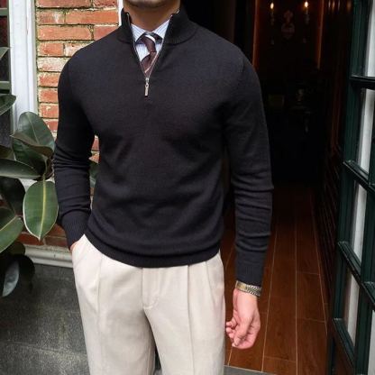 Men's Casual Gentleman Cashmere Zip Sweater