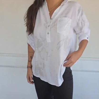Women's Casual Cotton Leopard Linen Print Tops