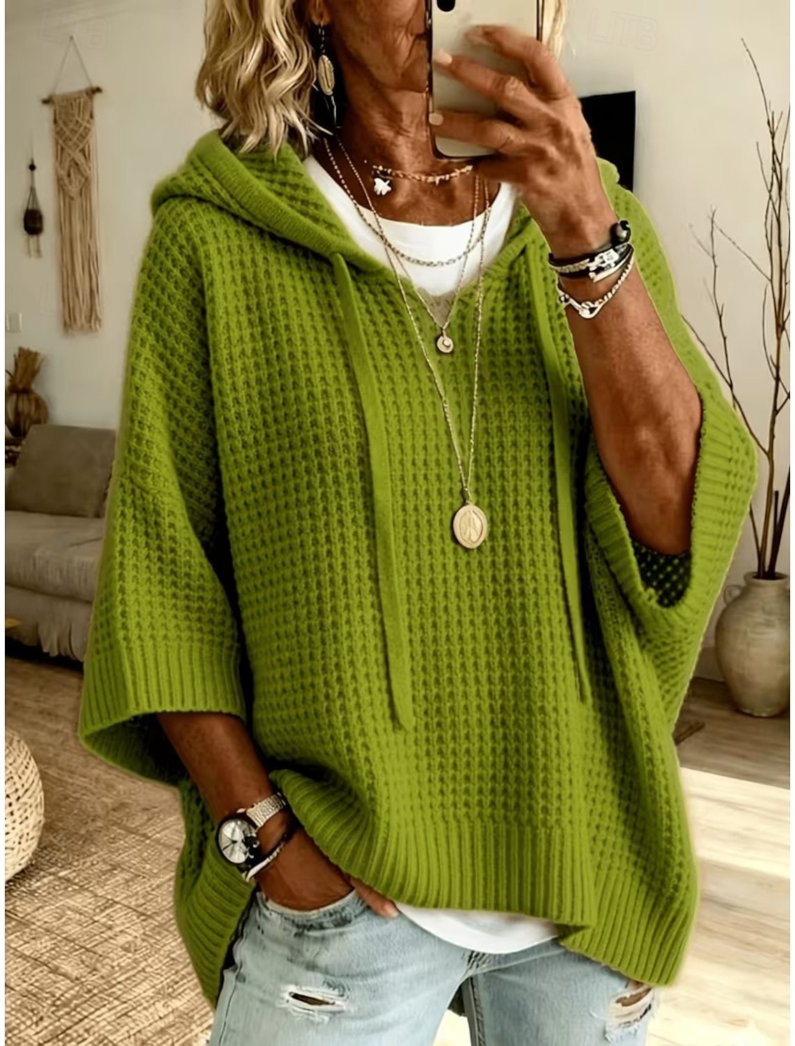 [Copy]Early Sales🔥Women’s Drawstring Hooded Wool Knit Sweater