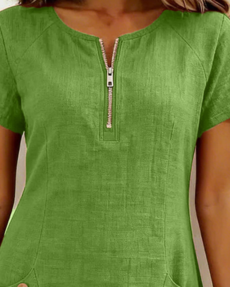 Azuria® | Cotton Dress With Zipper