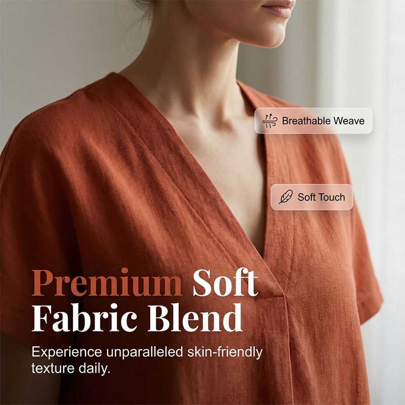 Women's summer set, with short sleeves, in solid colors and a loose fit (blouse with pockets)