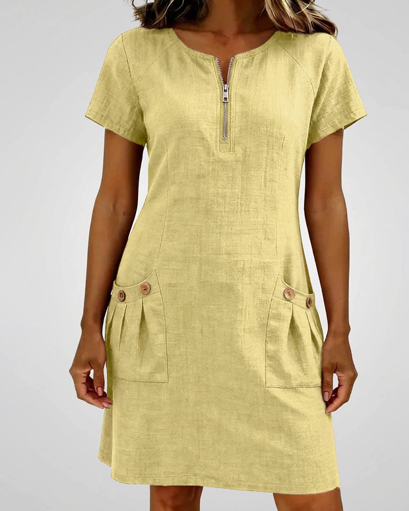 Azuria® | Cotton Dress With Zipper