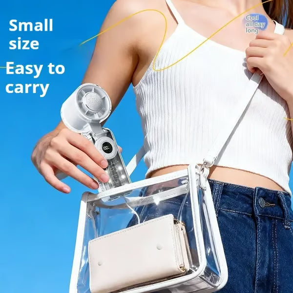 🔥2026 Refrigeration Handheld Turbo Fan, 3600mAh Battery Operated, Up to 12 Working Hours, 199-Level Stepless Control with Digital Display, 5-in-1 Handheld/Neck/Desktop Cooling Fan for Travel, Dorm & Office🎁-JKL
