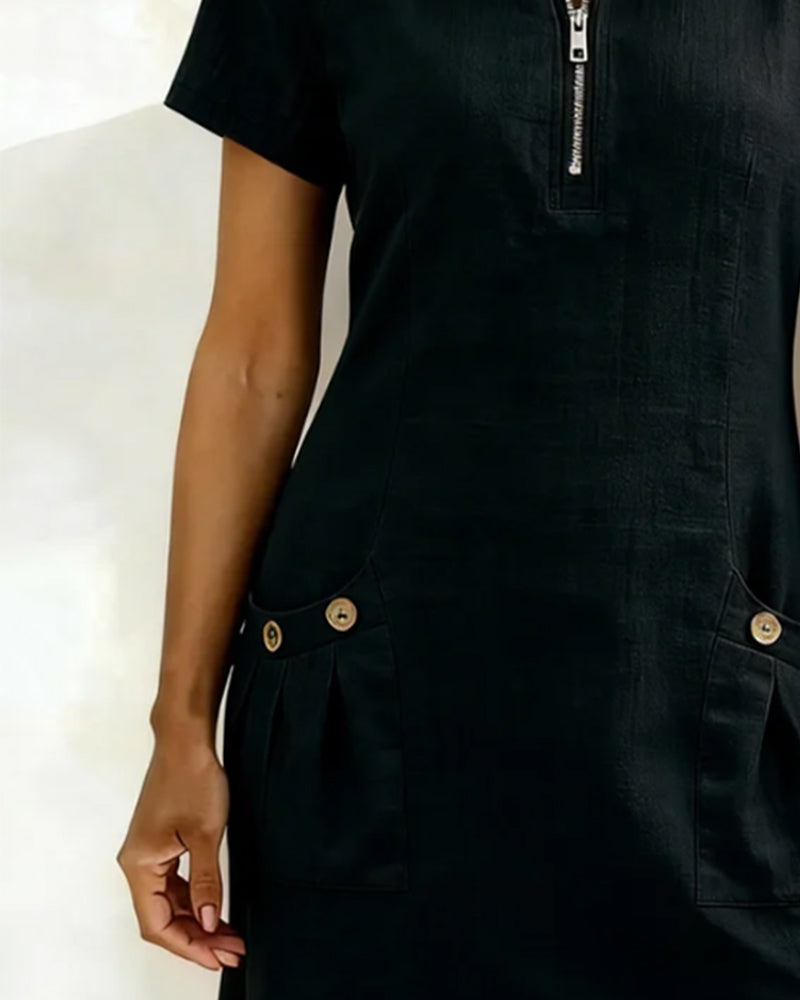 Azuria® | Cotton Dress With Zipper