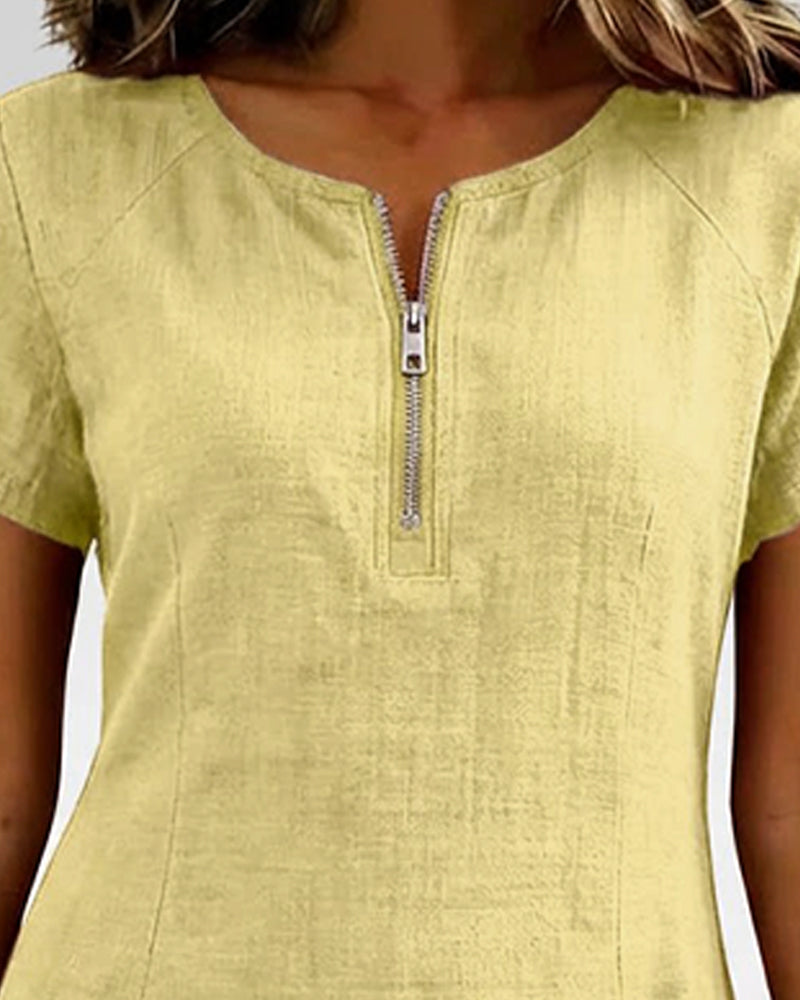 Azuria® | Cotton Dress With Zipper