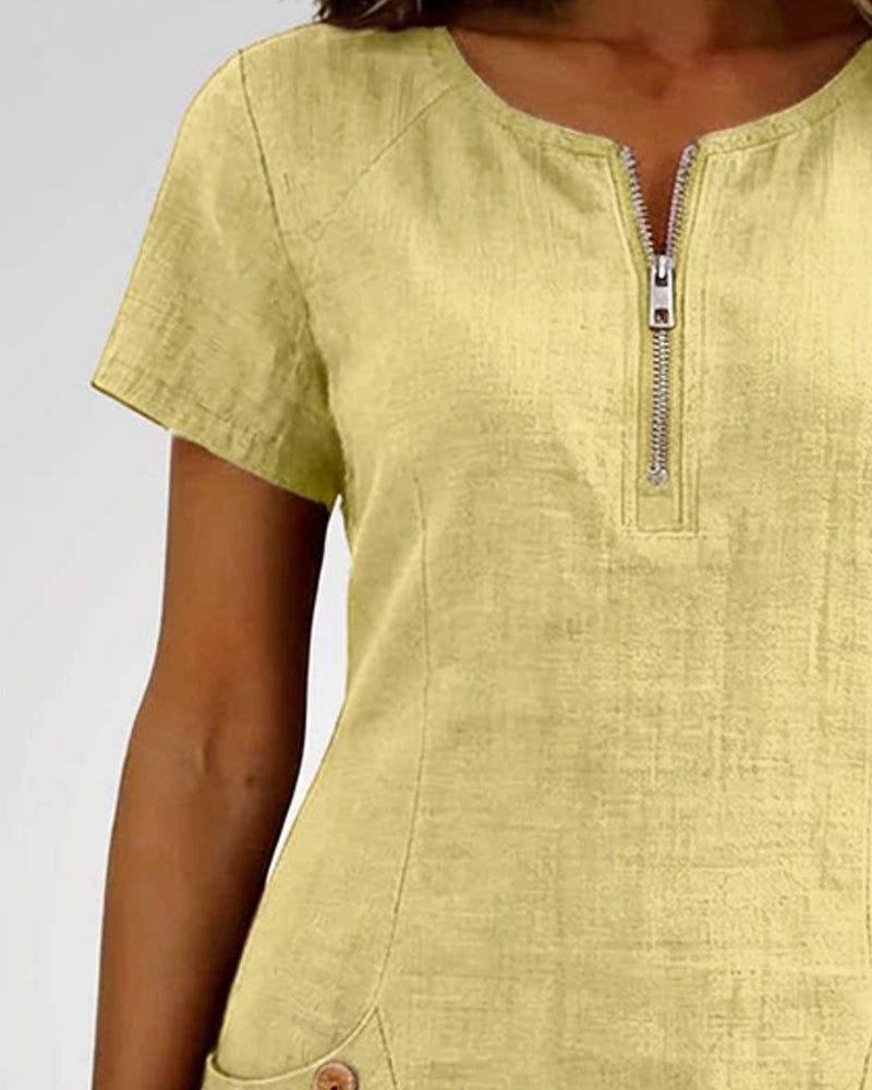 Azuria® | Cotton Dress With Zipper