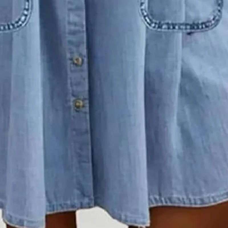 💝💝Women's Casual Loose Fit Denim Dress with Pockets
