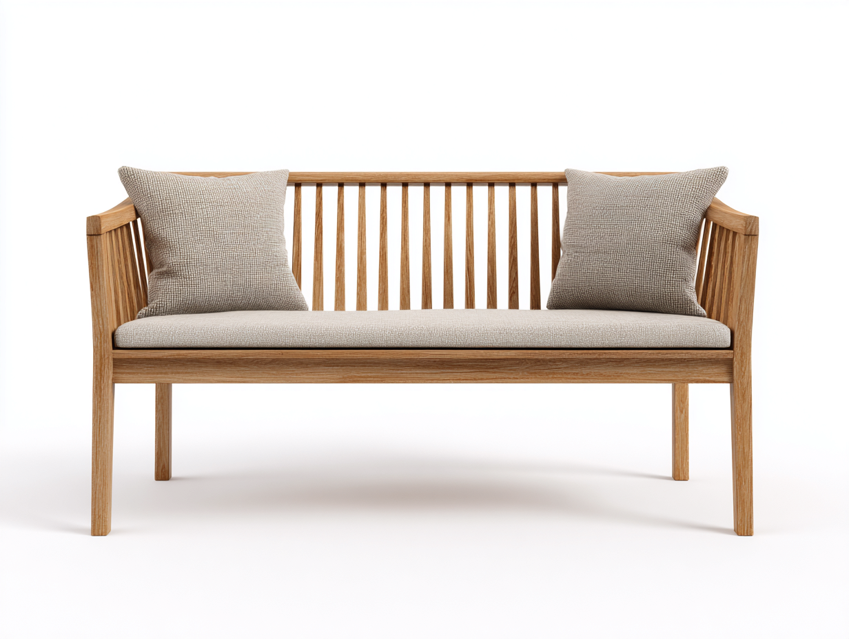 Panche da giardino - Legno-Tessuto - 148x60x88 cm - Naturale-Beige - Stile moderno-Ziriainterior