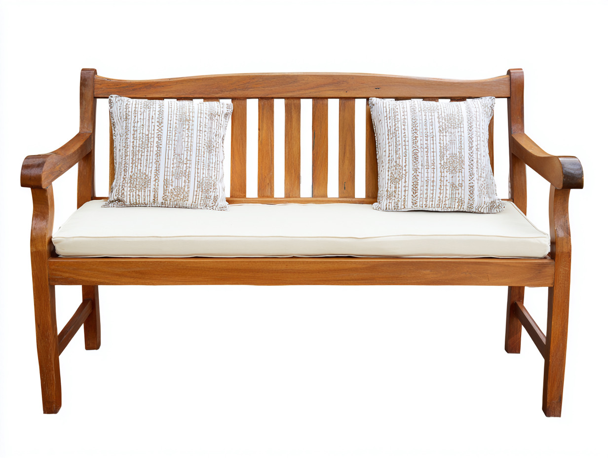 Panche da giardino - Legno-Tessuto - 168x67x96 cm - Marrone-Crema - Stile tradizionale-Ziriainterior