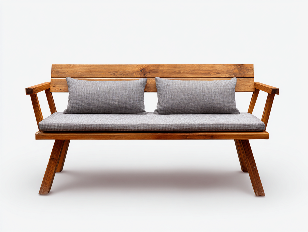 Panche da giardino - Legno-Tessuto - 156x64x86 cm - Marrone-Grigio - Stile industriale-Ziriainterior
